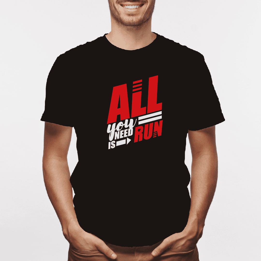 Camiseta estampada tipo T-shirt ALL YOU NEED IS RUN (FITNESS) (HOMBRE) — foto 3