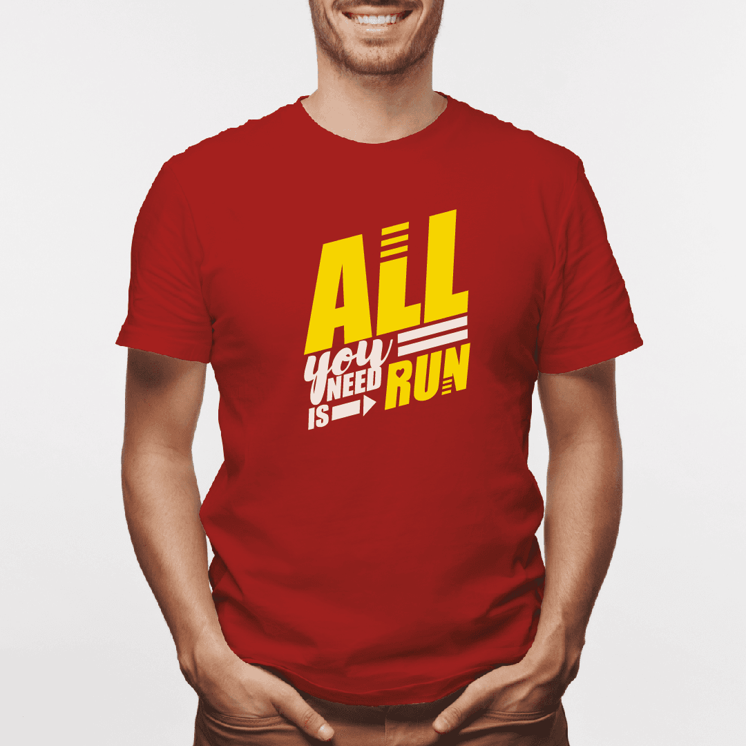 Camiseta estampada tipo T-shirt ALL YOU NEED IS RUN (FITNESS) (HOMBRE) — foto 1