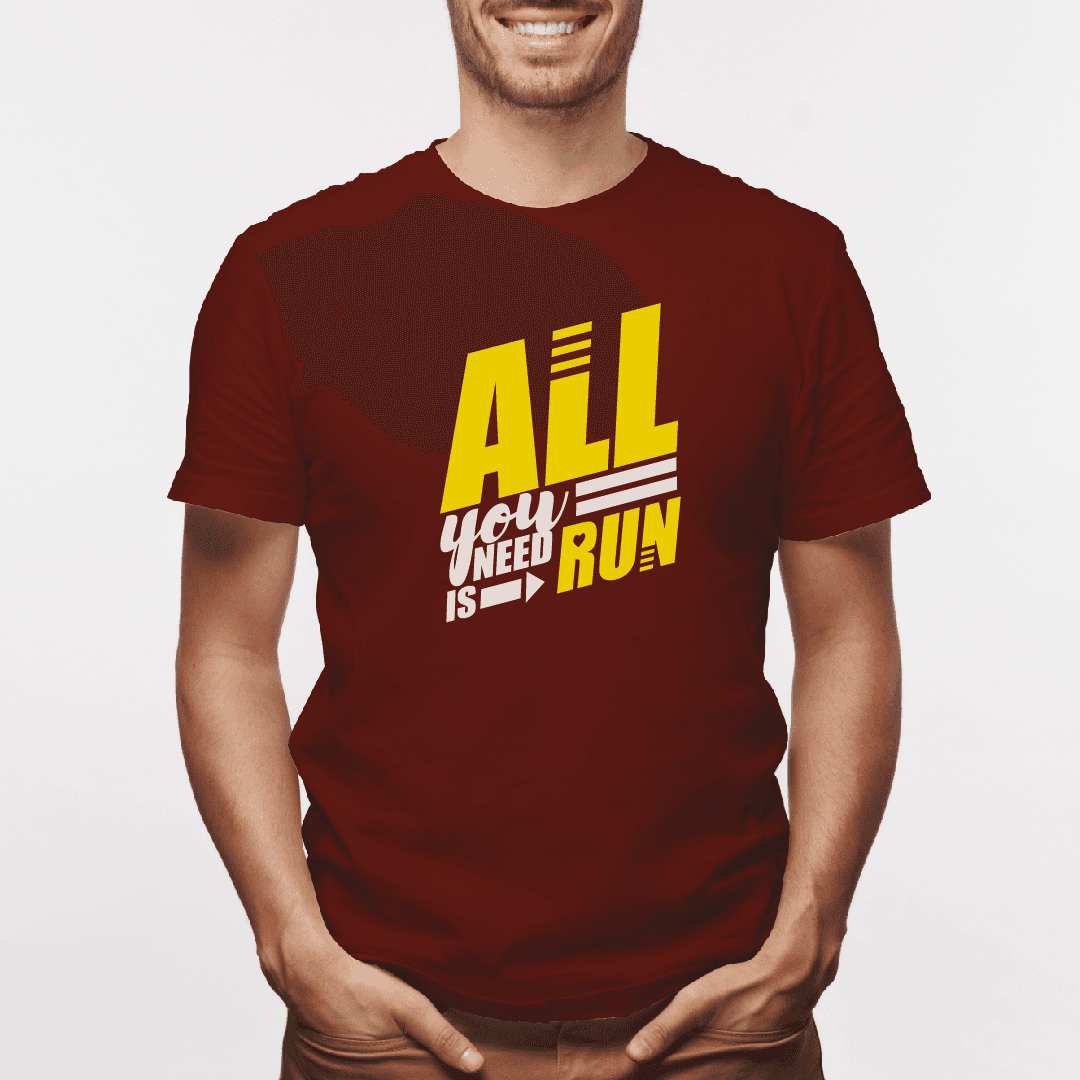Camiseta estampada tipo T-shirt ALL YOU NEED IS RUN (FITNESS) (HOMBRE) — foto 4