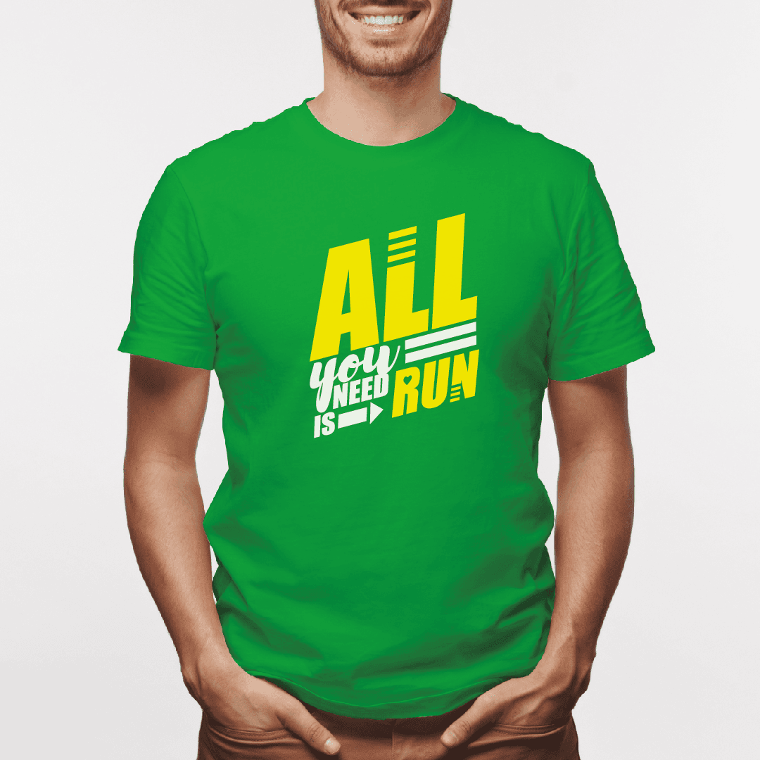 Camiseta estampada tipo T-shirt ALL YOU NEED IS RUN (FITNESS) (HOMBRE) — foto 8