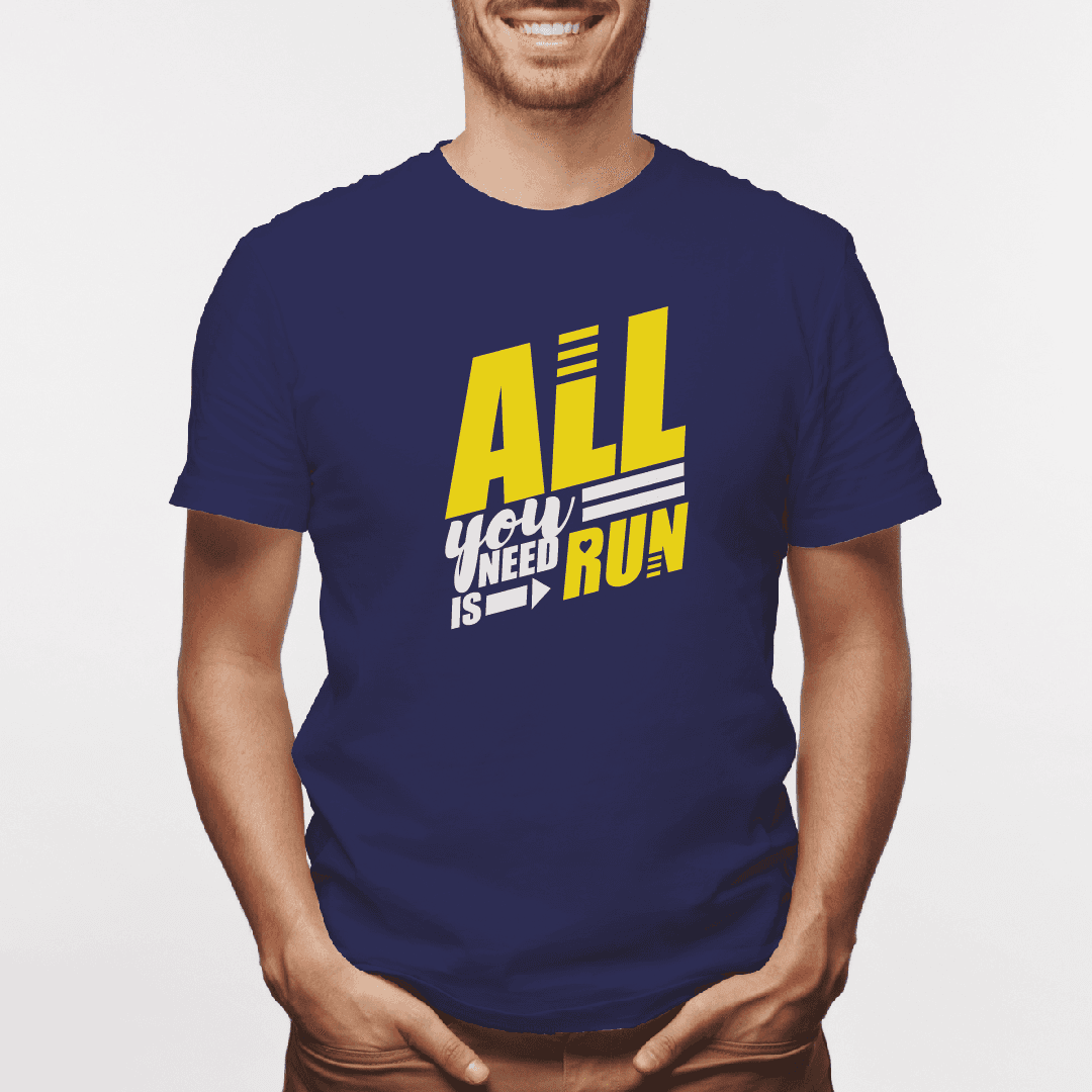 Camiseta estampada tipo T-shirt ALL YOU NEED IS RUN (FITNESS) (HOMBRE) — foto 2