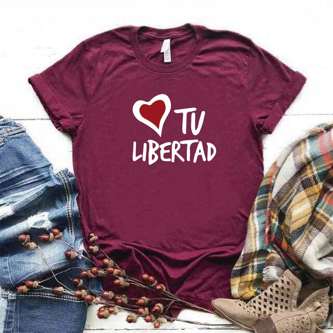 Camisa estampada  tipo T-shirt AMA TU LIBERTAD — foto 6