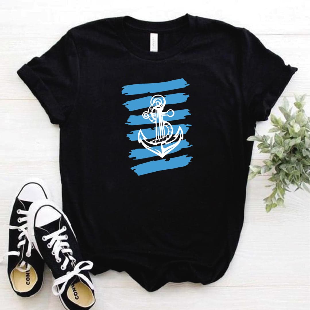 Camiseta T-shirt mujer ANCLA FRANJAS — foto 2