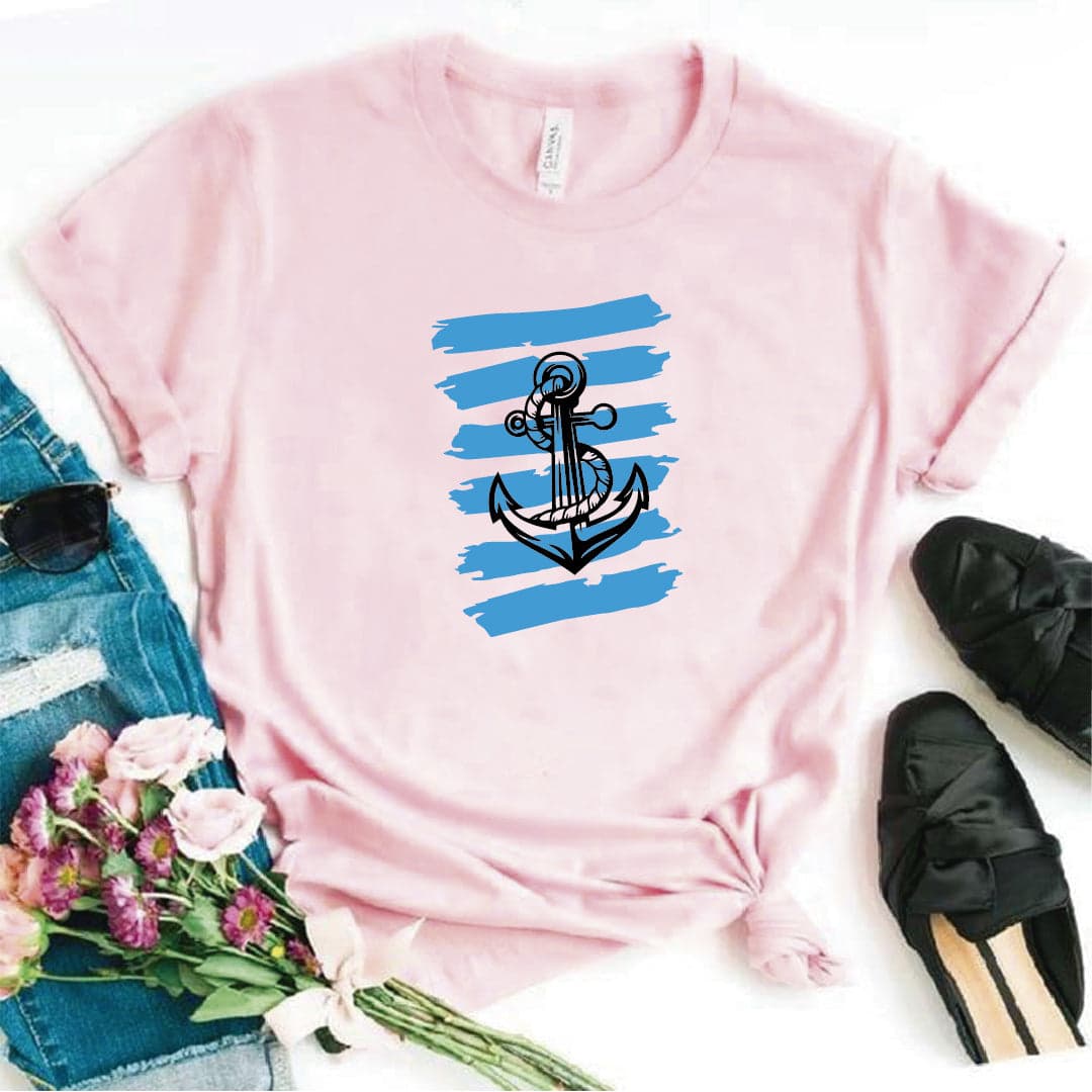 Camiseta T-shirt mujer ANCLA FRANJAS — foto 6