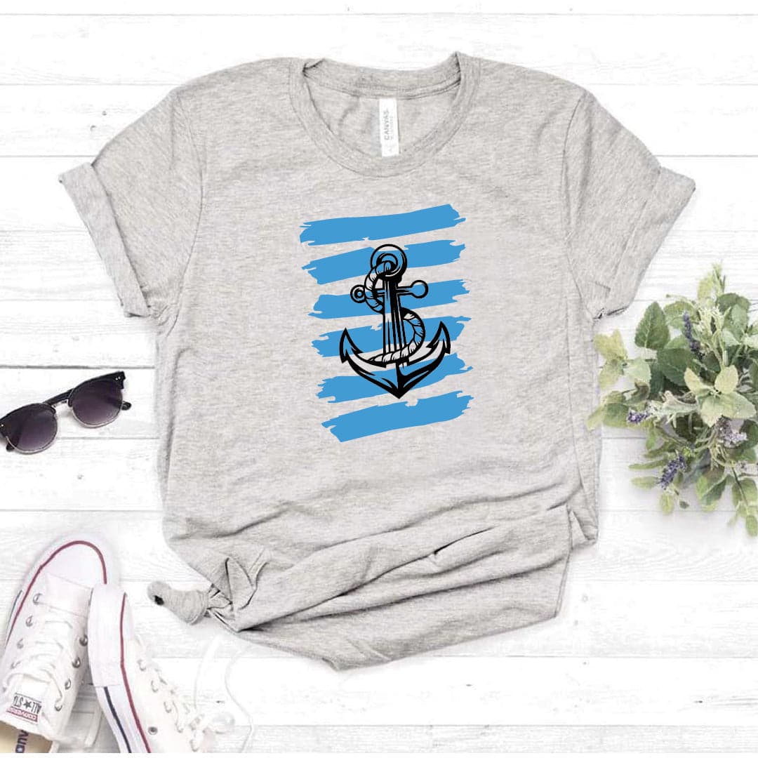 Camiseta T-shirt mujer ANCLA FRANJAS — foto 7
