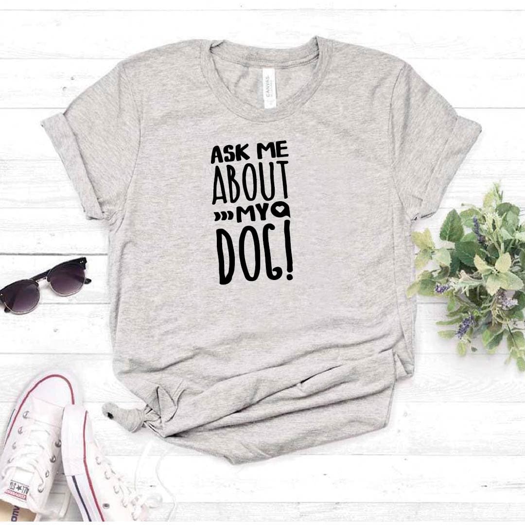 Camisa estampada tipo T- shirt ASK ME ABOUT MY DOG — foto 1