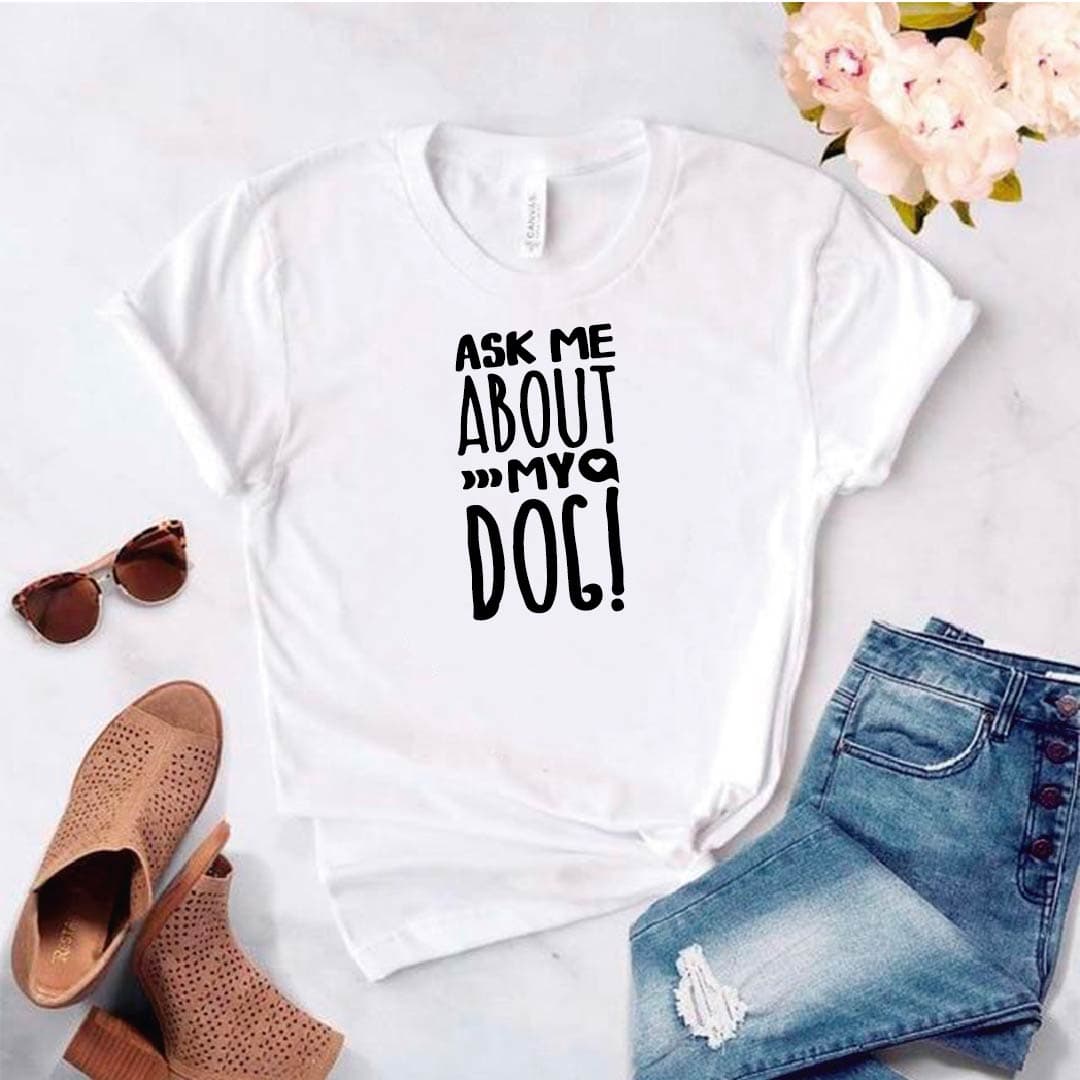 Camisa estampada tipo T- shirt ASK ME ABOUT MY DOG — foto 2
