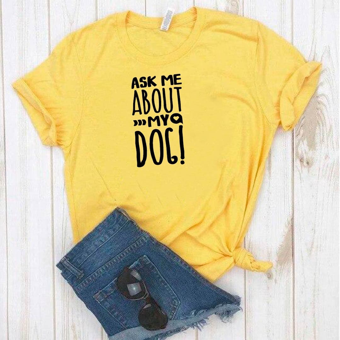 Camisa estampada tipo T- shirt ASK ME ABOUT MY DOG — foto 7