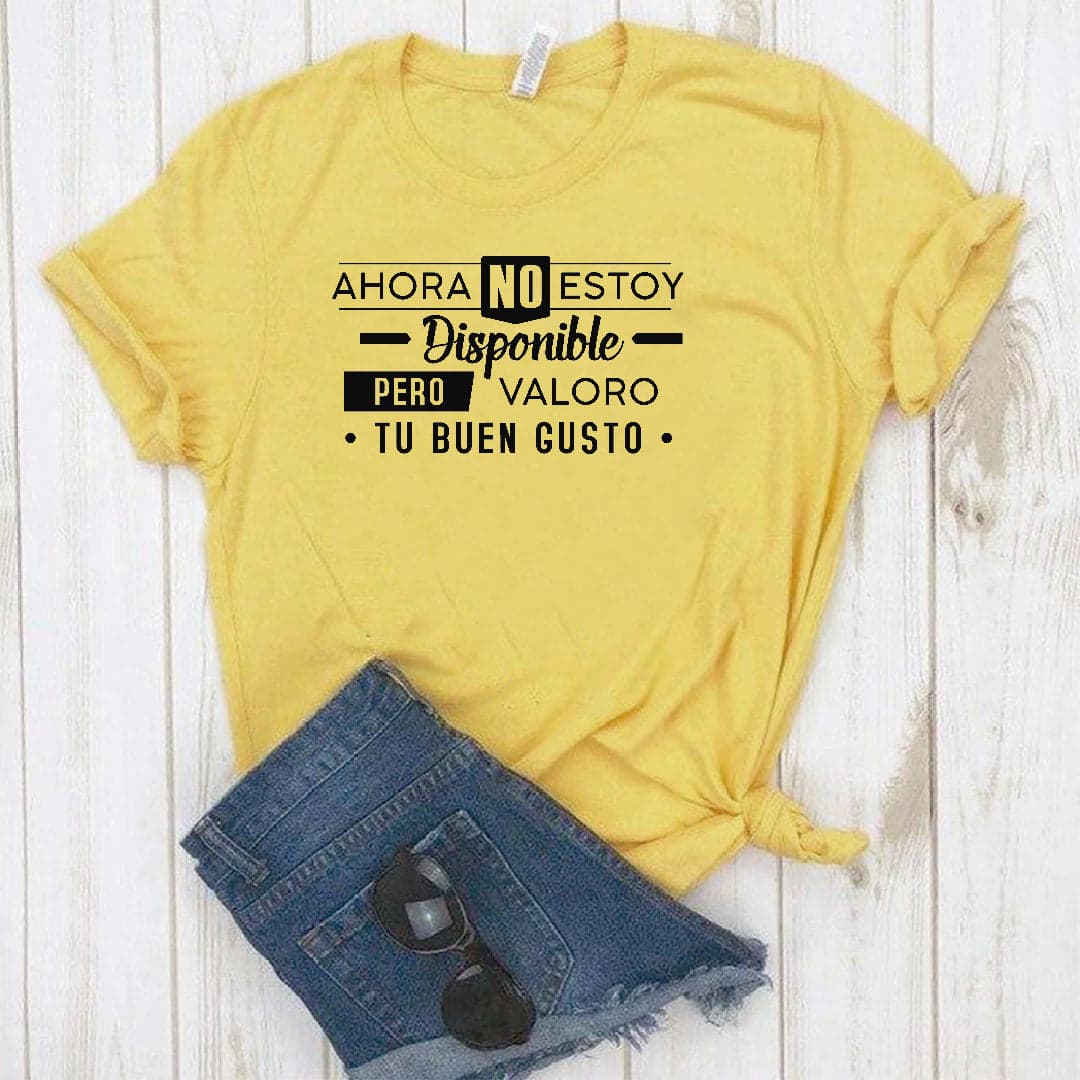 Camiseta tipo T-shirt Ahora no estoy disponible pero valoro tu buen gusto — foto 4