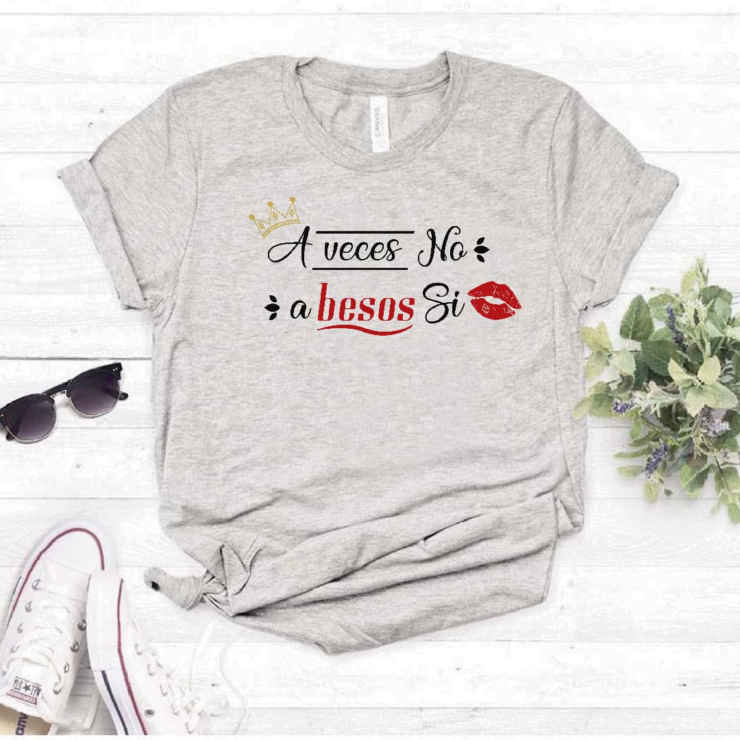 Camiseta Estampada T-shirt Aveces no a besos si — foto 4