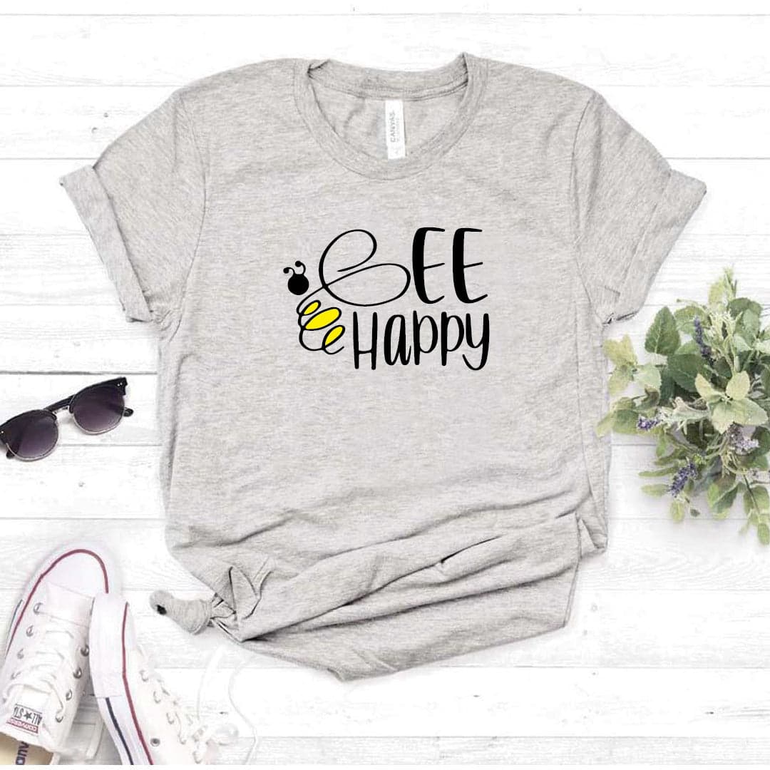 Camisa estampada  tipo T-shirt BE HAPPY TIPOGRAFIA — foto 8