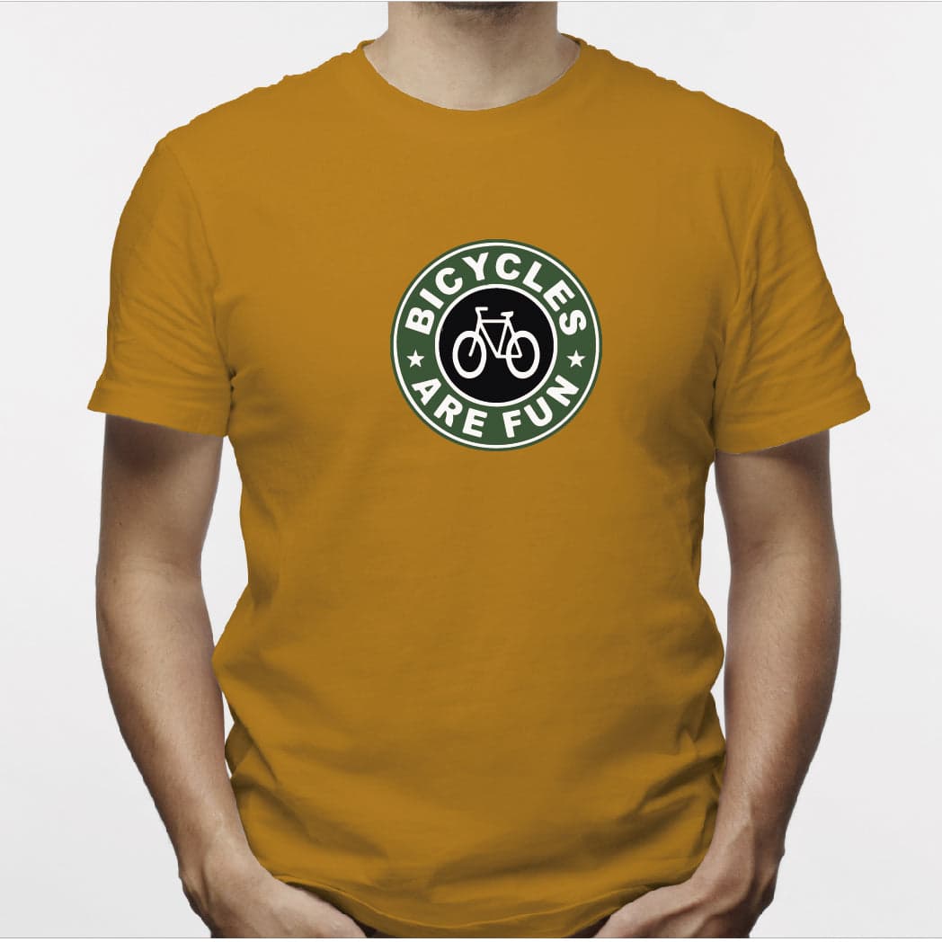 Camisa estampada para hombre  tipo T-shirt Bicicle are fun (logo StarBucks) — foto 6