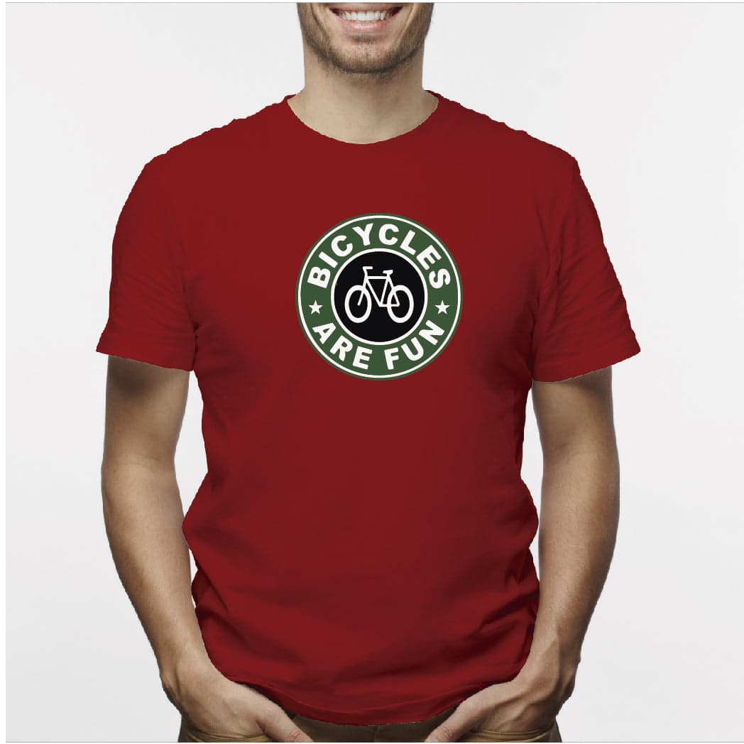 Camisa estampada para hombre  tipo T-shirt Bicicle are fun (logo StarBucks) — foto 7