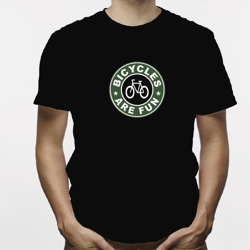 Camisa estampada para hombre  tipo T-shirt Bicicle are fun (logo StarBucks) — foto 1