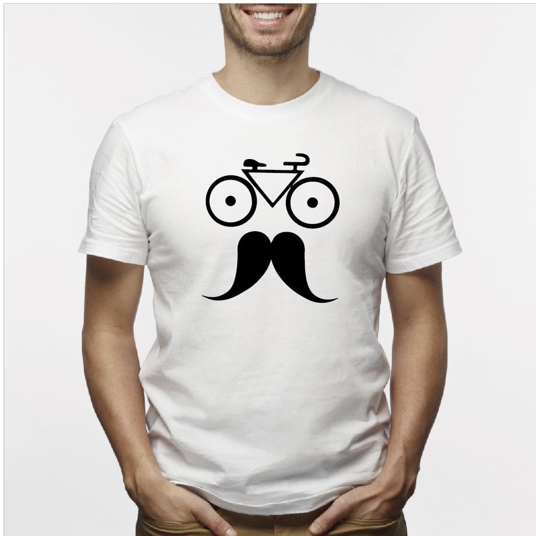 Camiseta estampada  tipo T-shirt Hombre Bicicleta mostacho — foto 1