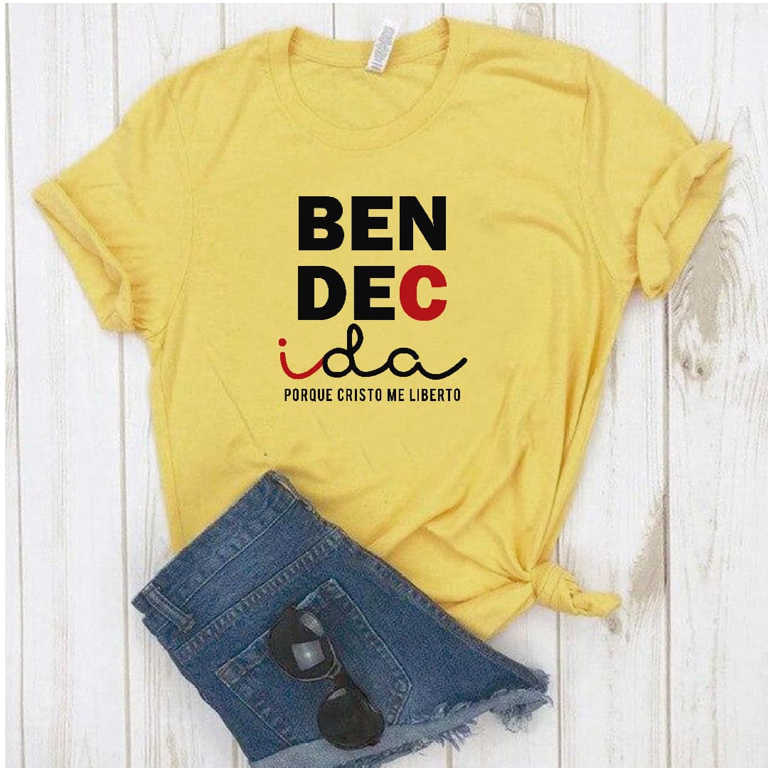 Camiseta Estampada T-shirt Bendecida por Cristo — foto 5