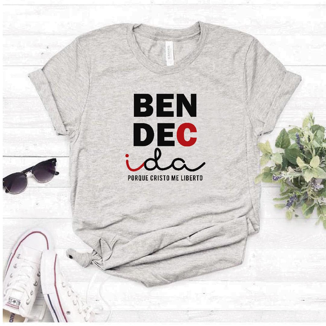 Camiseta Estampada T-shirt Bendecida por Cristo — foto 6