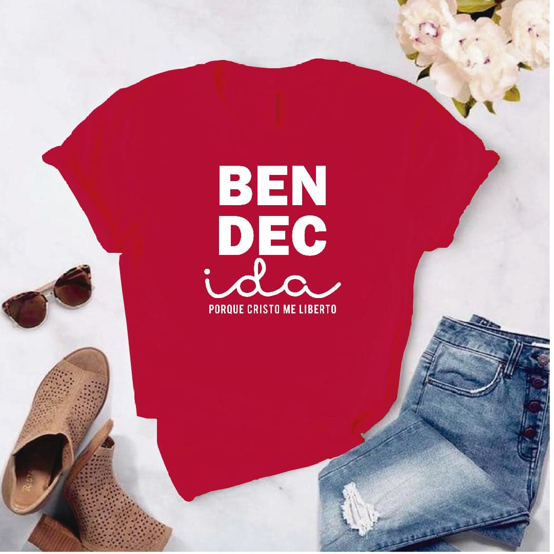 Camiseta Estampada T-shirt Bendecida por Cristo — foto 7
