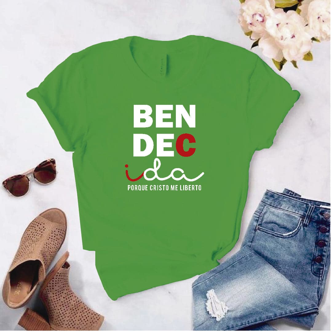 Camiseta Estampada T-shirt Bendecida por Cristo — foto 8