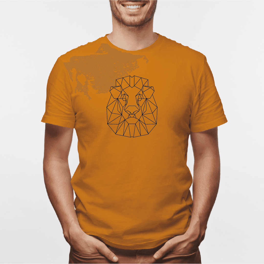 Camisa estampada para hombre  tipo T-shirt Cara de León Geométrico — foto 1