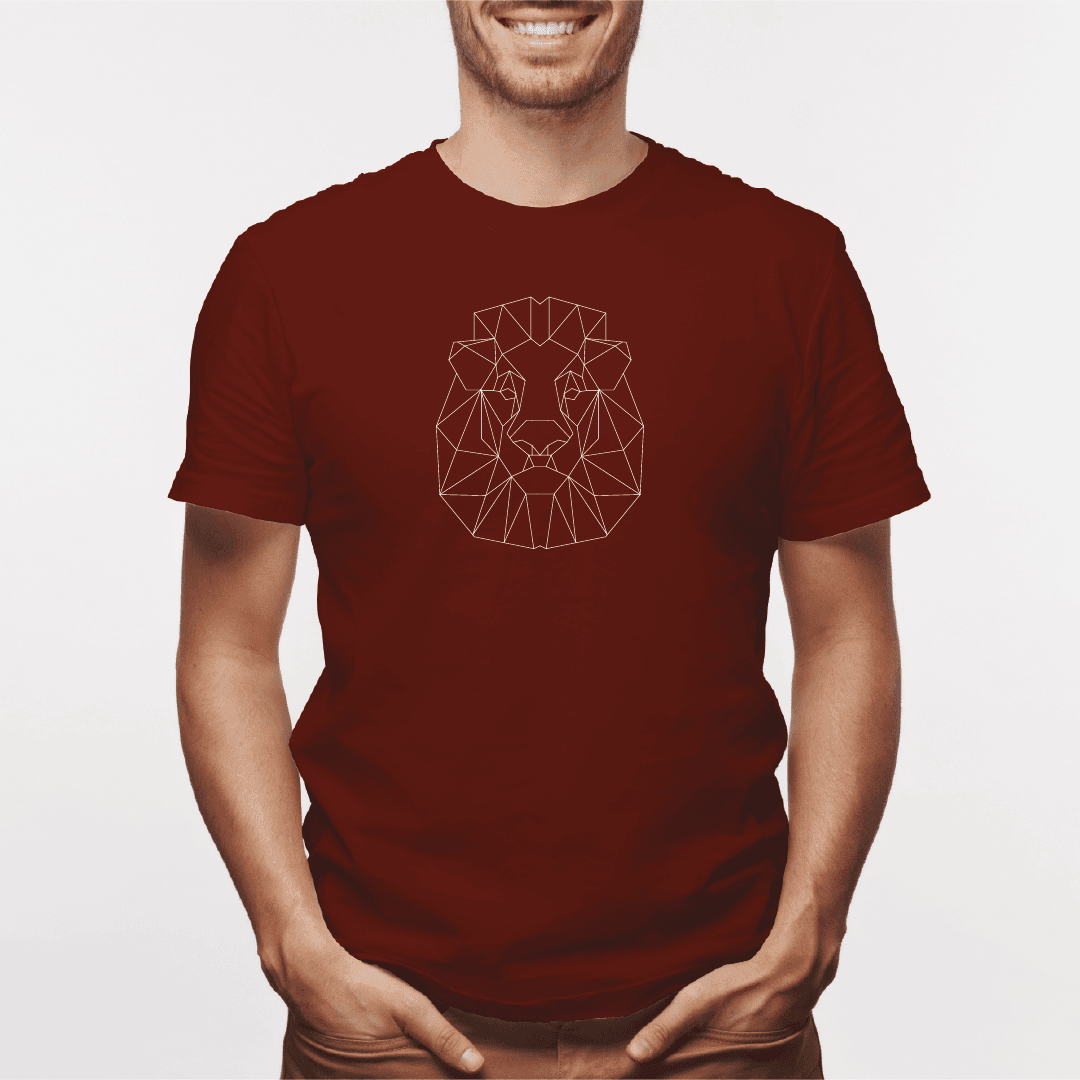 Camisa estampada para hombre  tipo T-shirt Cara de León Geométrico — foto 4