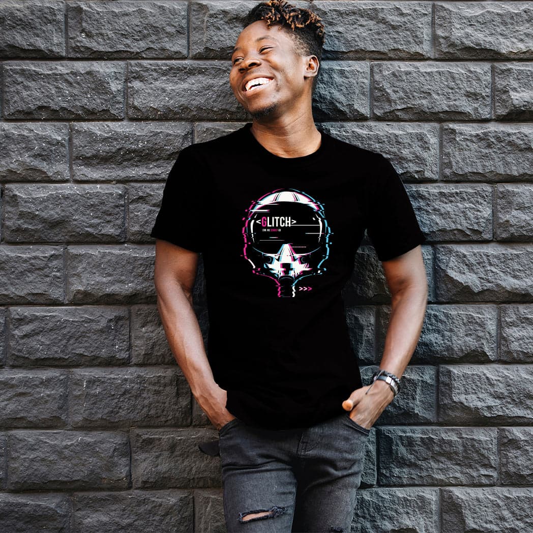 Camisa estampada para hombre tipo T-Shirt Casco Glitch — foto 1