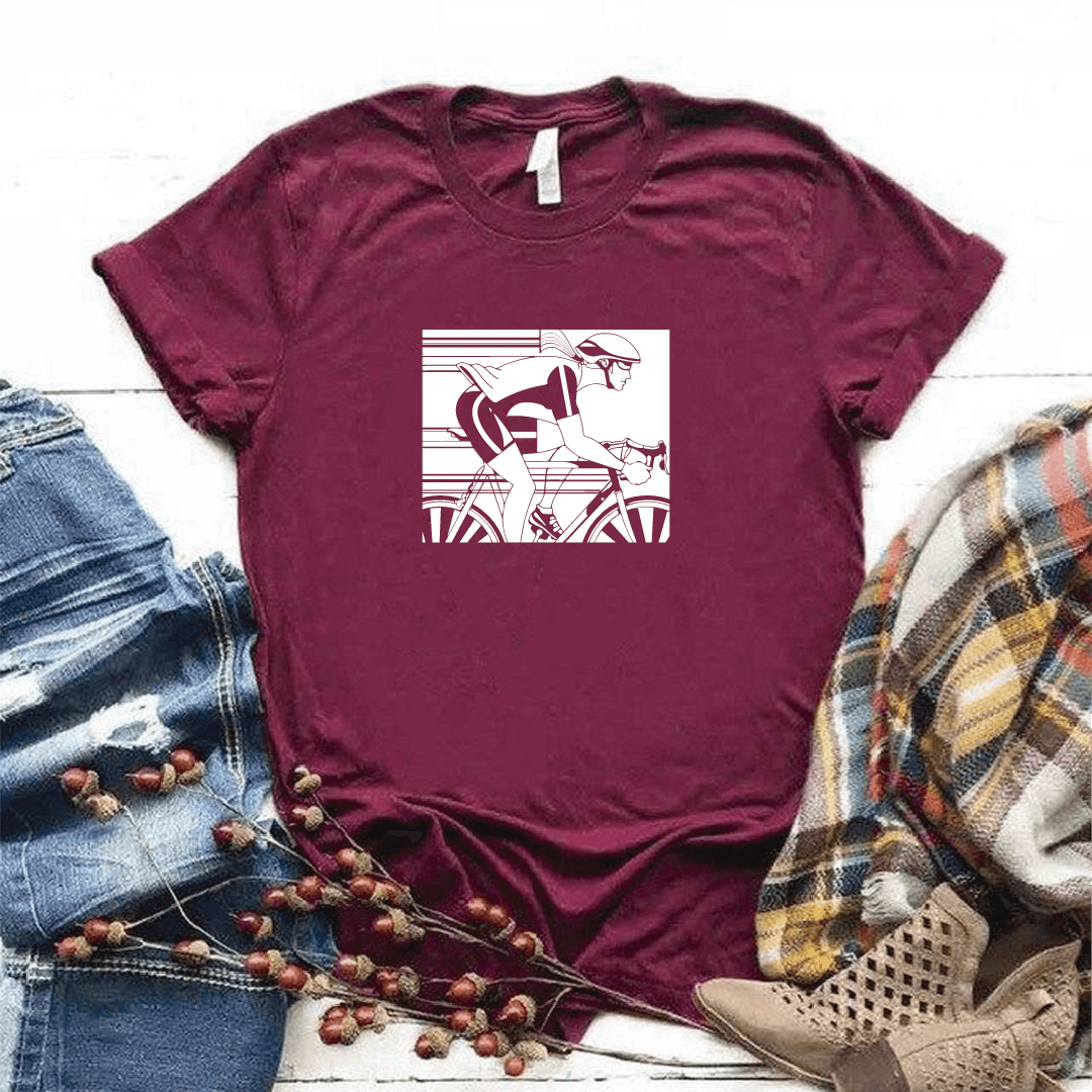 Camisa estampada  tipo T-shirt CICLISTA CARRERA DAMA CUADRO — foto 5