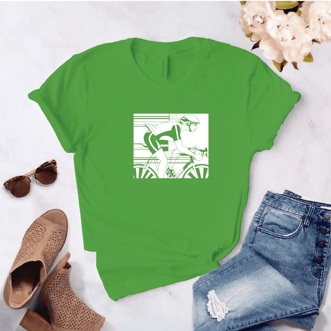 Camisa estampada  tipo T-shirt CICLISTA CARRERA DAMA CUADRO — foto 6