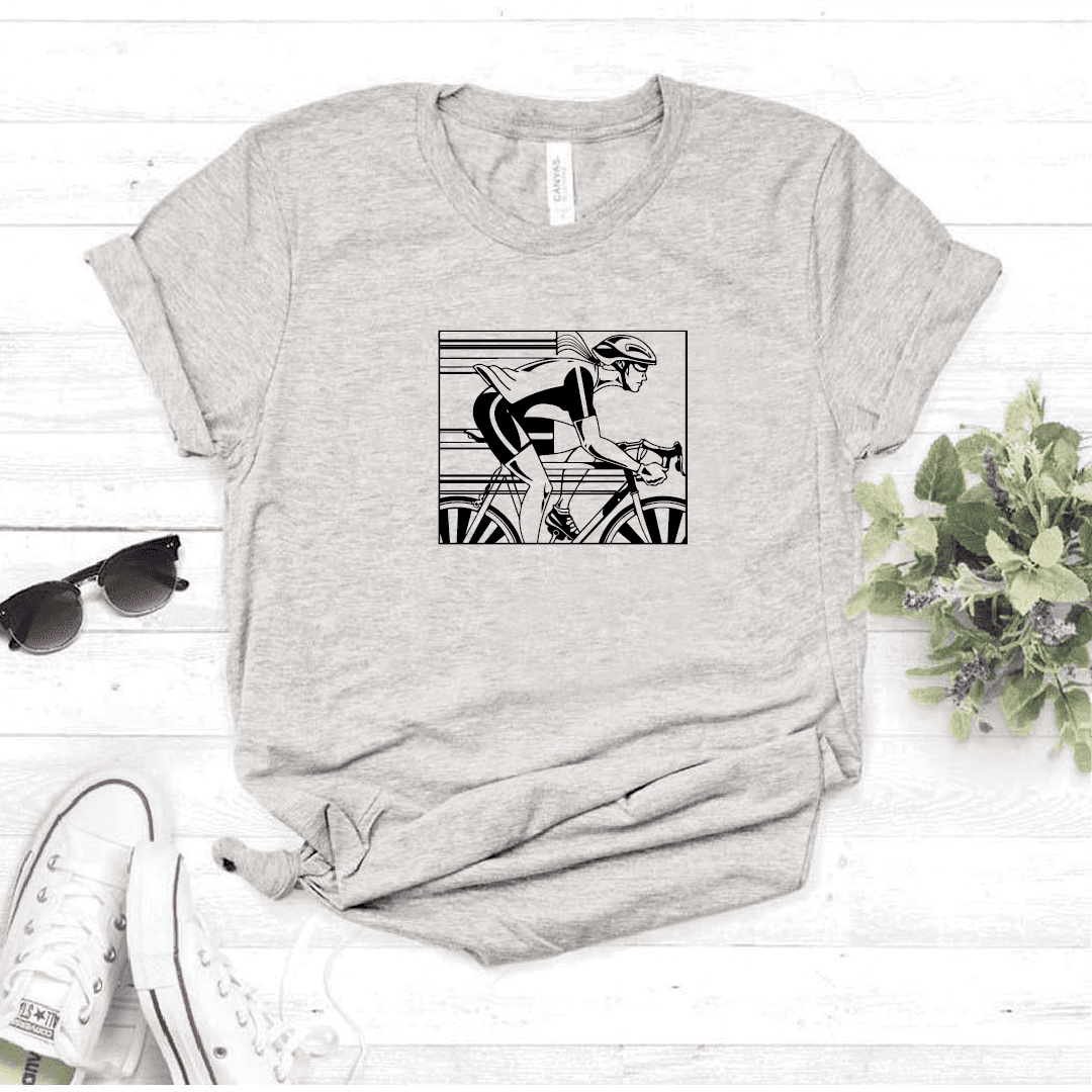 Camisa estampada  tipo T-shirt CICLISTA CARRERA DAMA CUADRO — foto 1