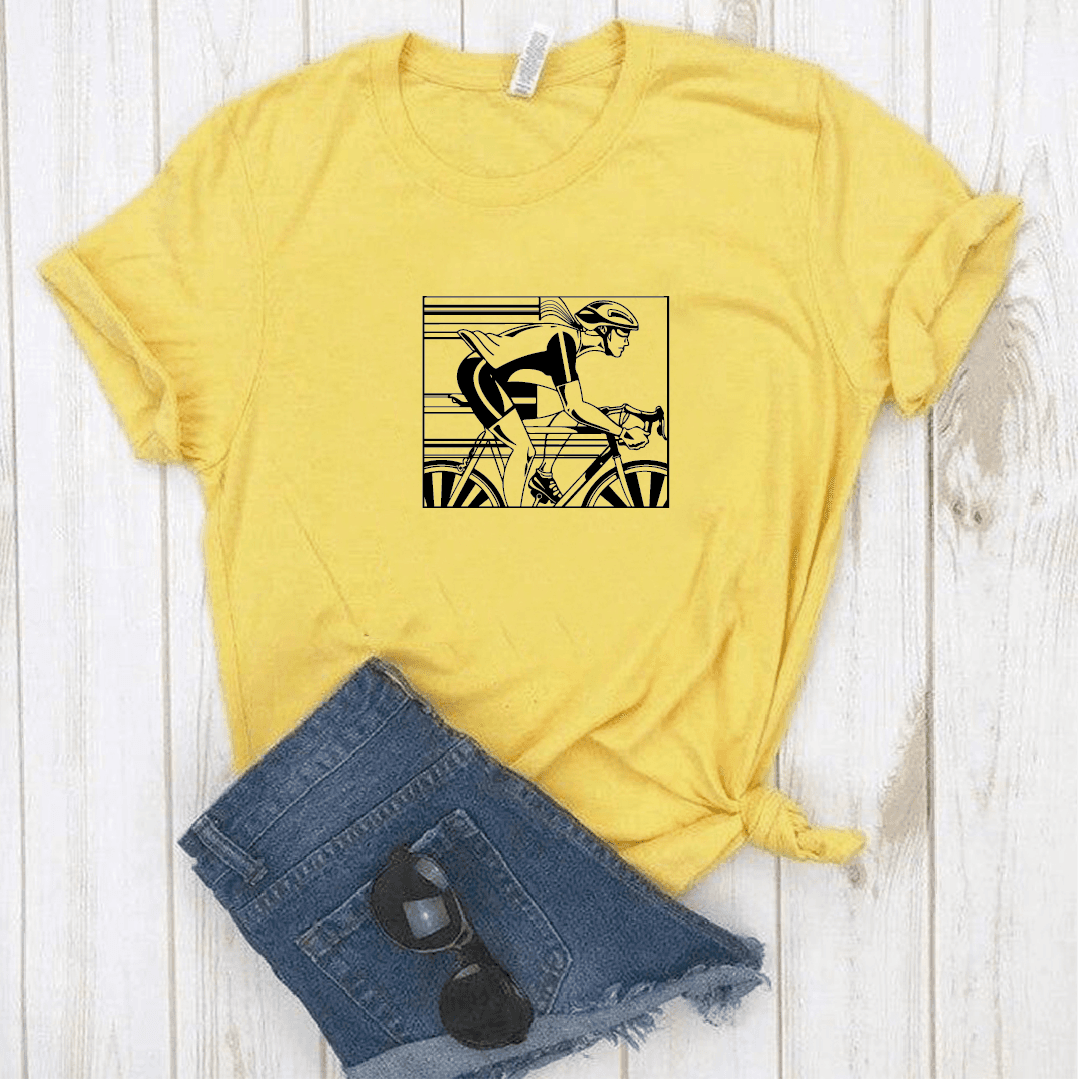 Camisa estampada  tipo T-shirt CICLISTA CARRERA DAMA CUADRO — foto 3