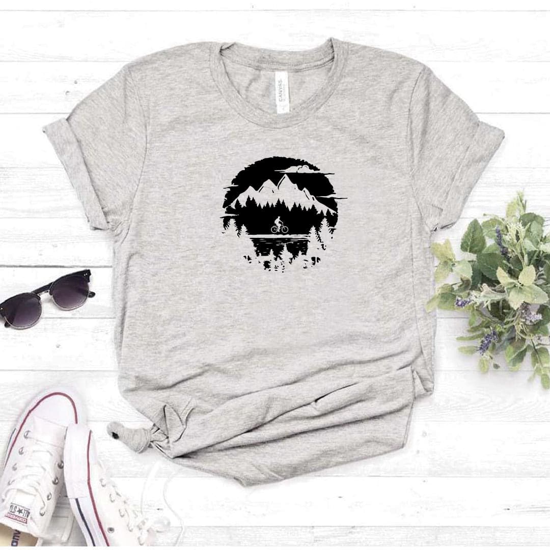 Camisa estampada  tipo T-shirt Ciclista paisaje atrás — foto 5