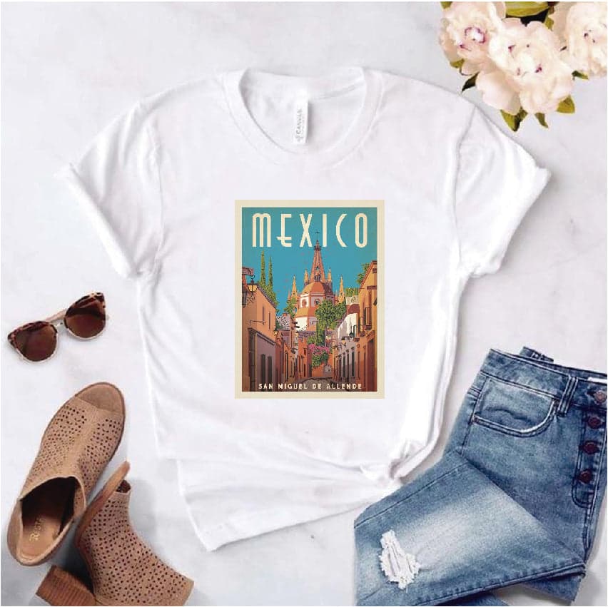 Camisa estampada  tipo T-shirt  de polialgodon MEXICO — foto 1