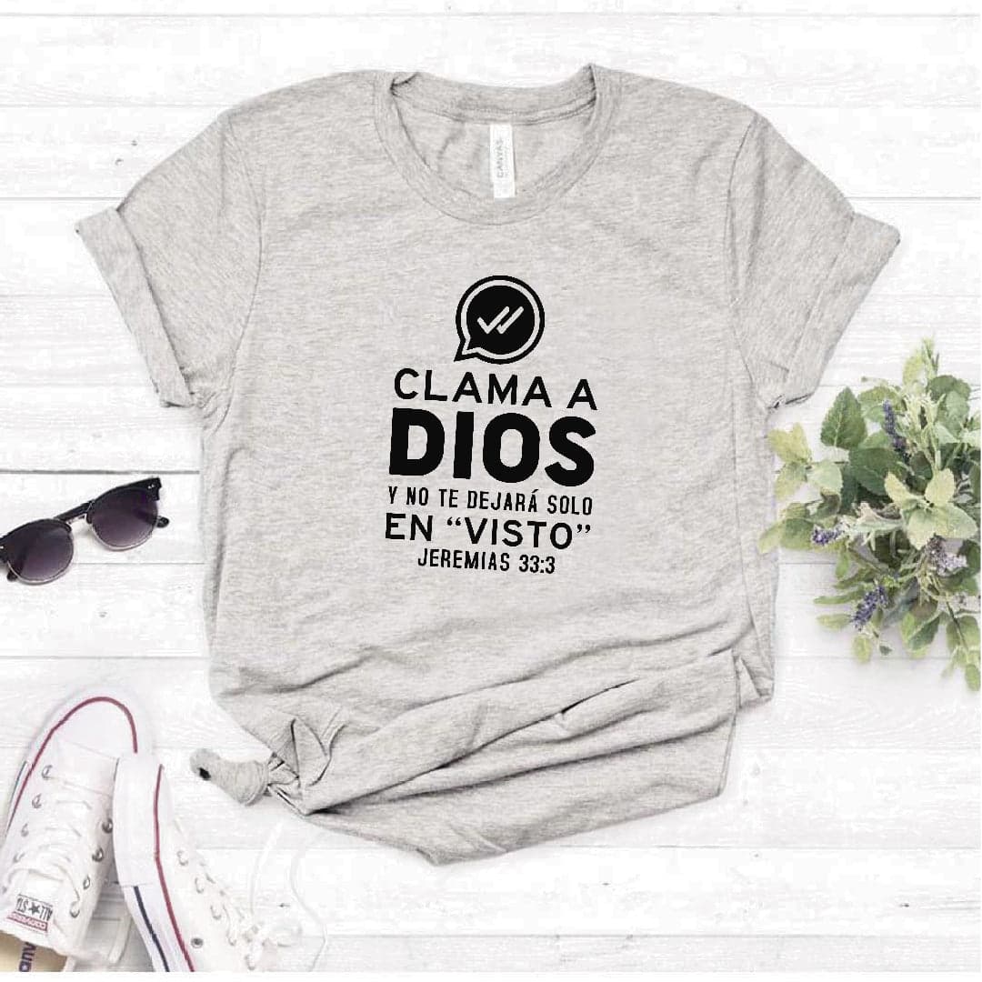 Camiseta Estampada T-shirt Cristiana CLAMA A DIOS Y Y NO TE DEJARA EN VISTO — foto 7