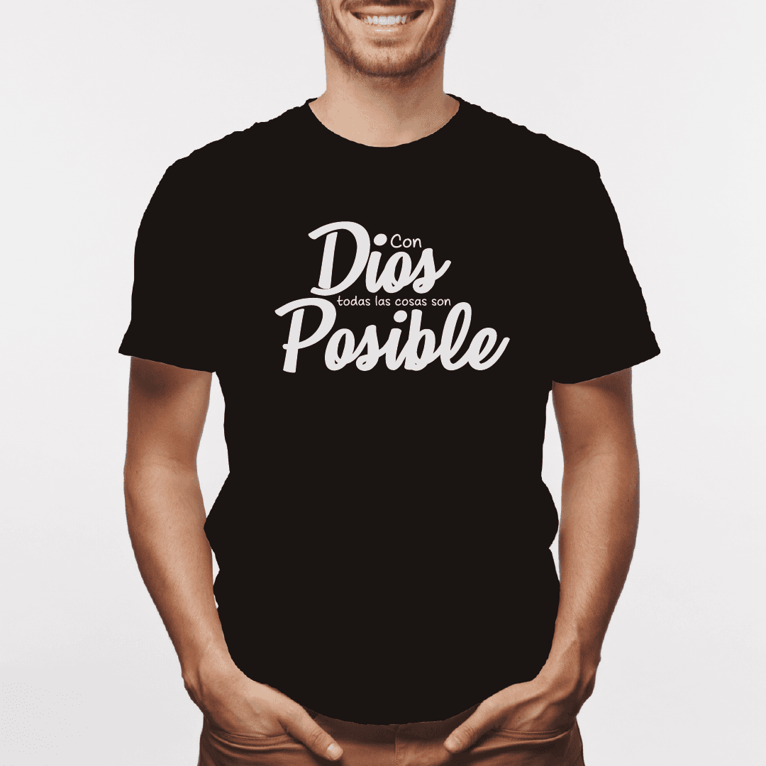 Camiseta estampada tipo T-shirt CON DIOS TODAS LAS COSAS SON POSIBLE (CRISTIANOS) (HOMBRE) — foto 1