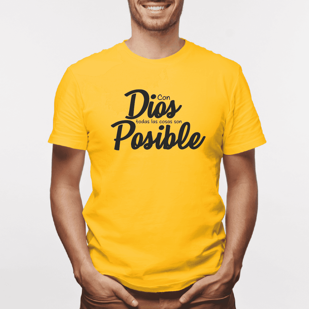 Camiseta estampada tipo T-shirt CON DIOS TODAS LAS COSAS SON POSIBLE (CRISTIANOS) (HOMBRE) — foto 3