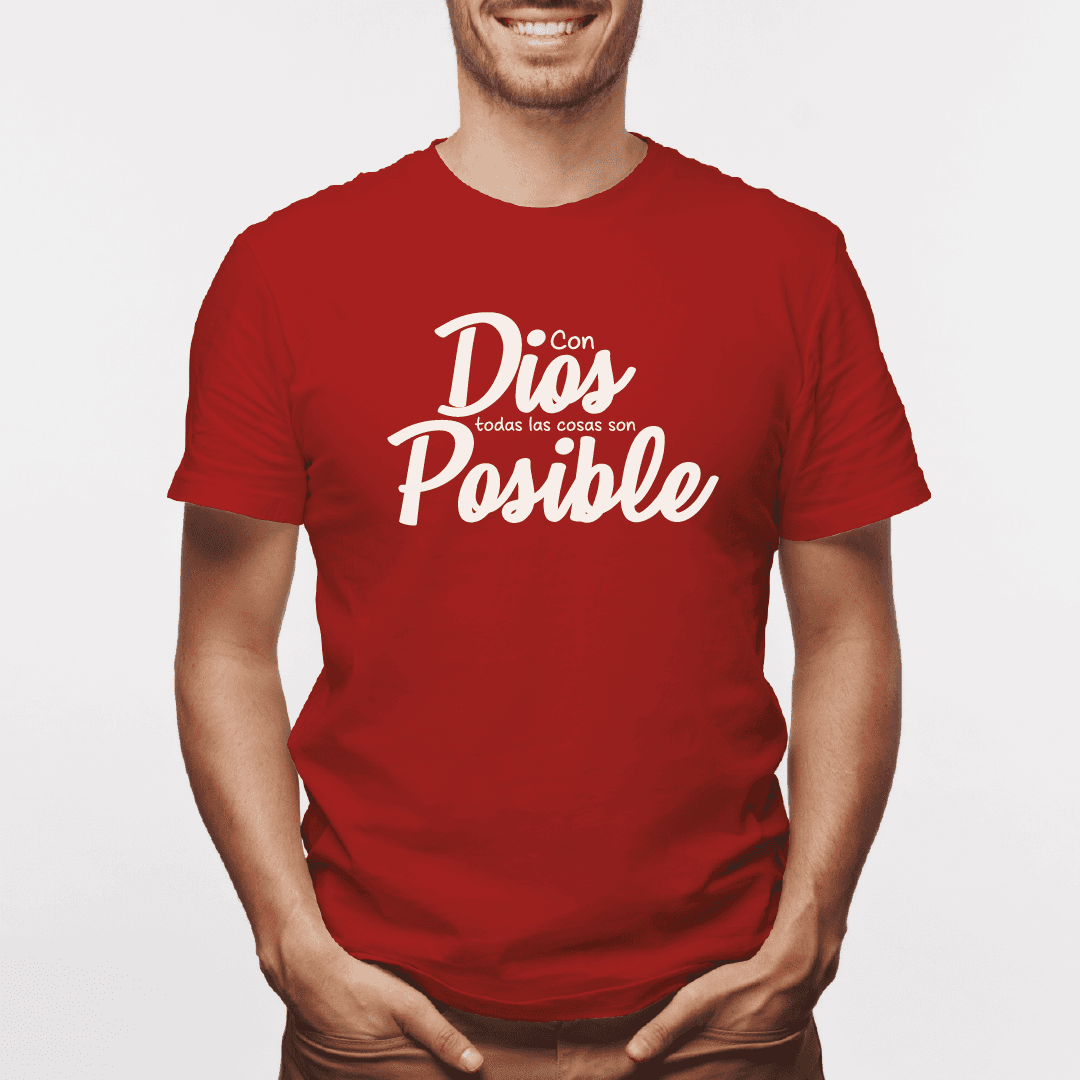 Camiseta estampada tipo T-shirt CON DIOS TODAS LAS COSAS SON POSIBLE (CRISTIANOS) (HOMBRE) — foto 4