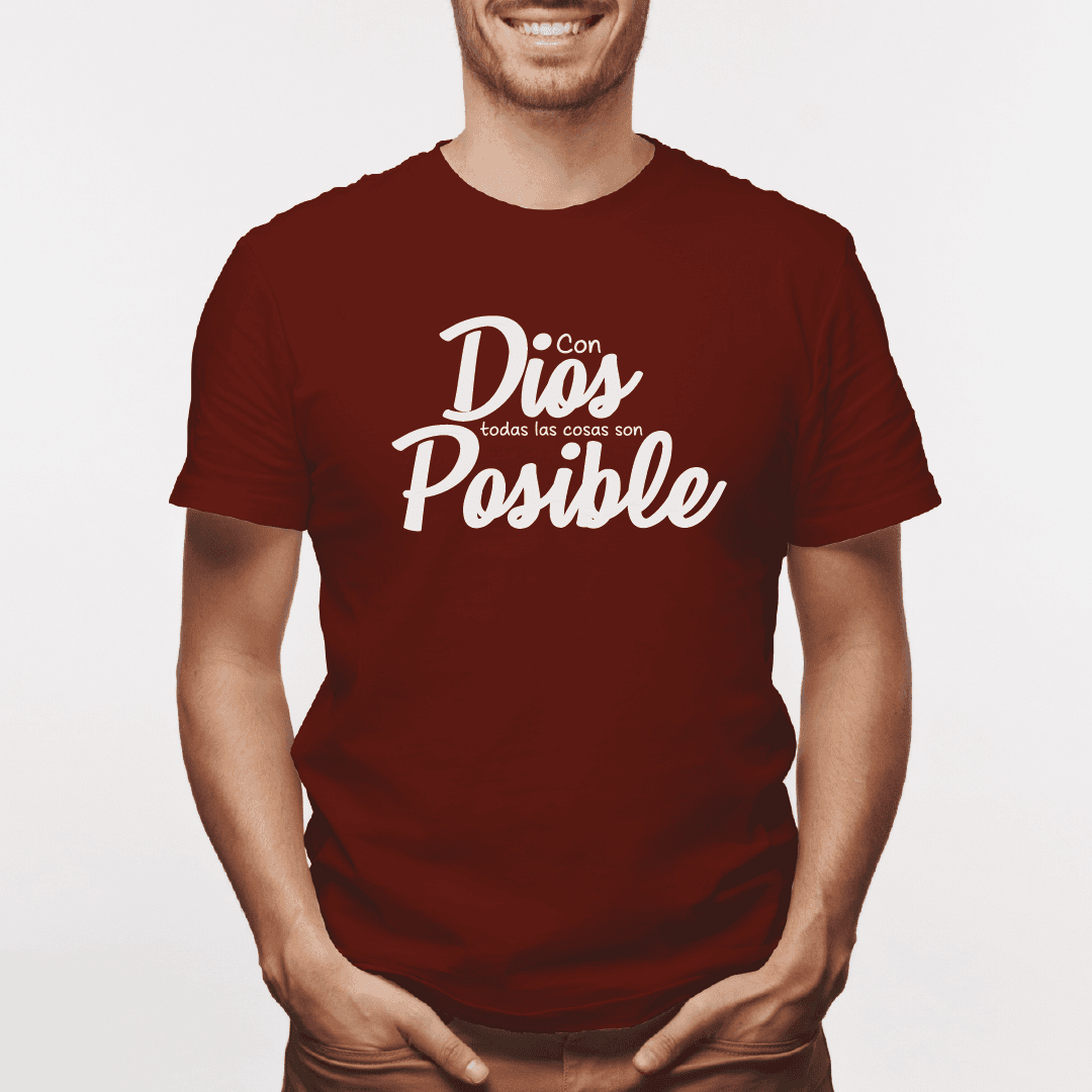 Camiseta estampada tipo T-shirt CON DIOS TODAS LAS COSAS SON POSIBLE (CRISTIANOS) (HOMBRE) — foto 6