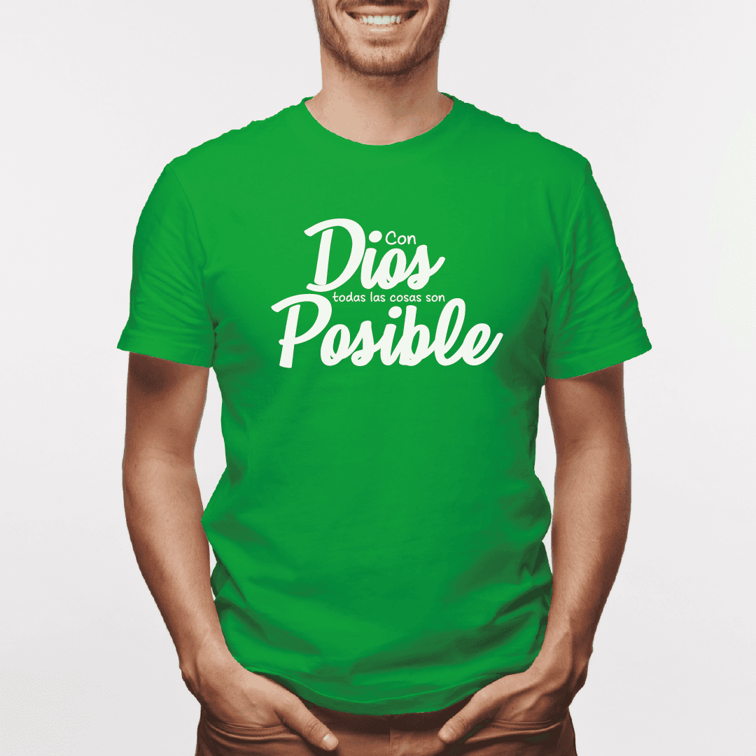 Camiseta estampada tipo T-shirt CON DIOS TODAS LAS COSAS SON POSIBLE (CRISTIANOS) (HOMBRE) — foto 7