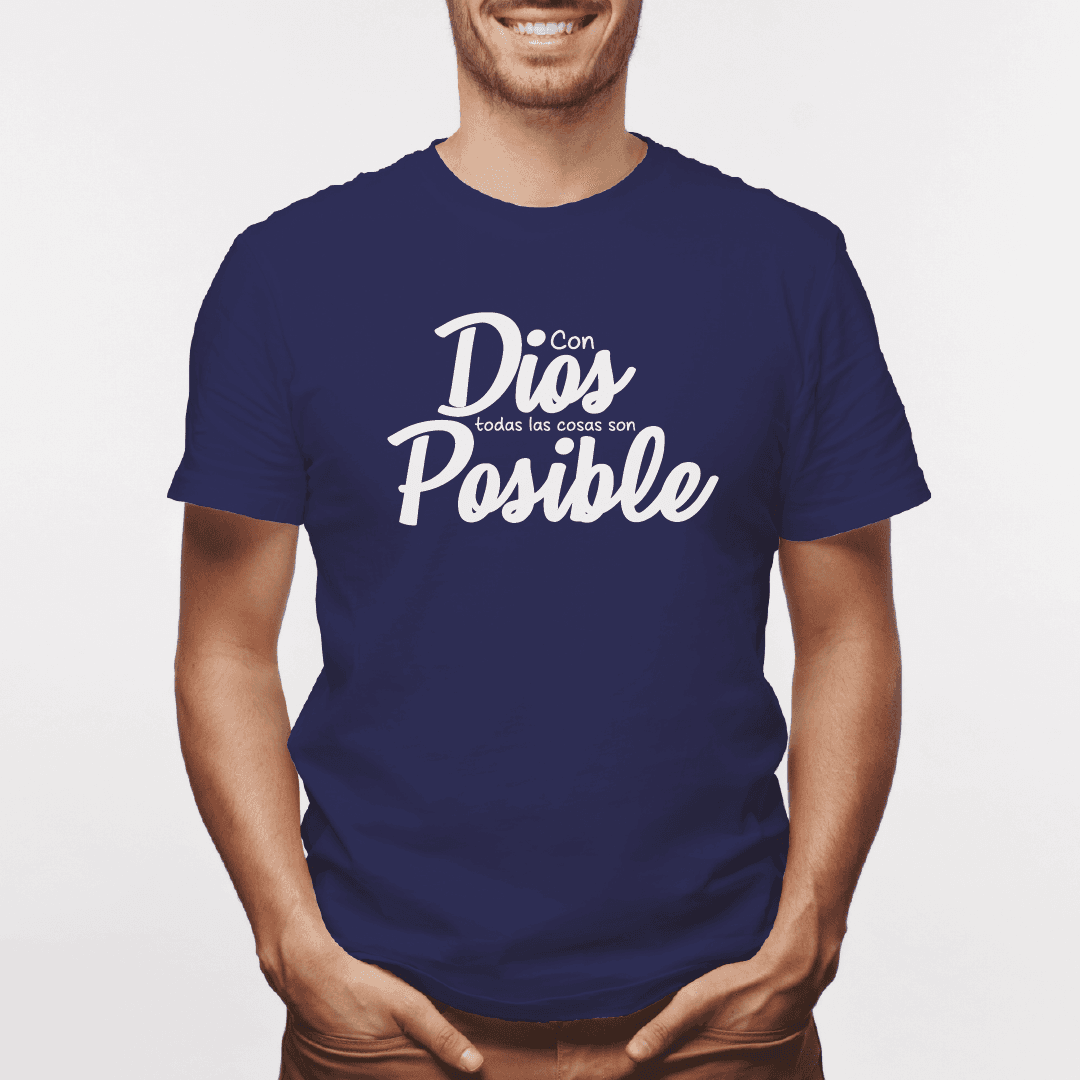 Camiseta estampada tipo T-shirt CON DIOS TODAS LAS COSAS SON POSIBLE (CRISTIANOS) (HOMBRE) — foto 8