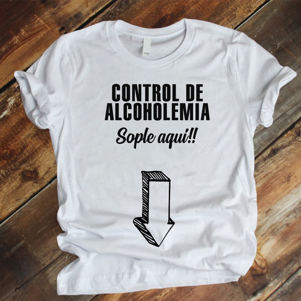 Camisa estampada para hombre tipo T-shirt Control de alcoholemia — foto 1