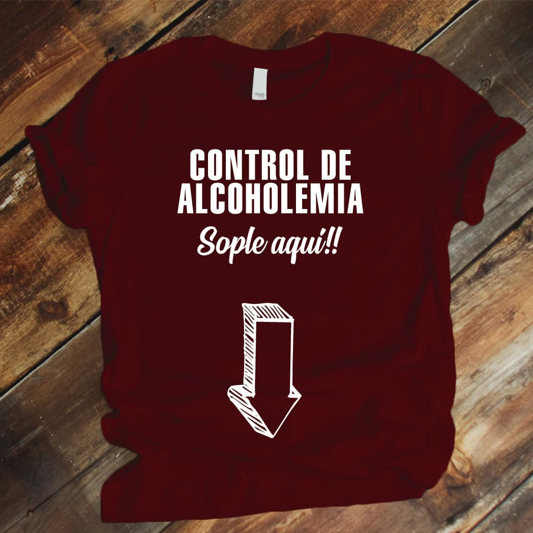 Camisa estampada para hombre tipo T-shirt Control de alcoholemia — foto 2