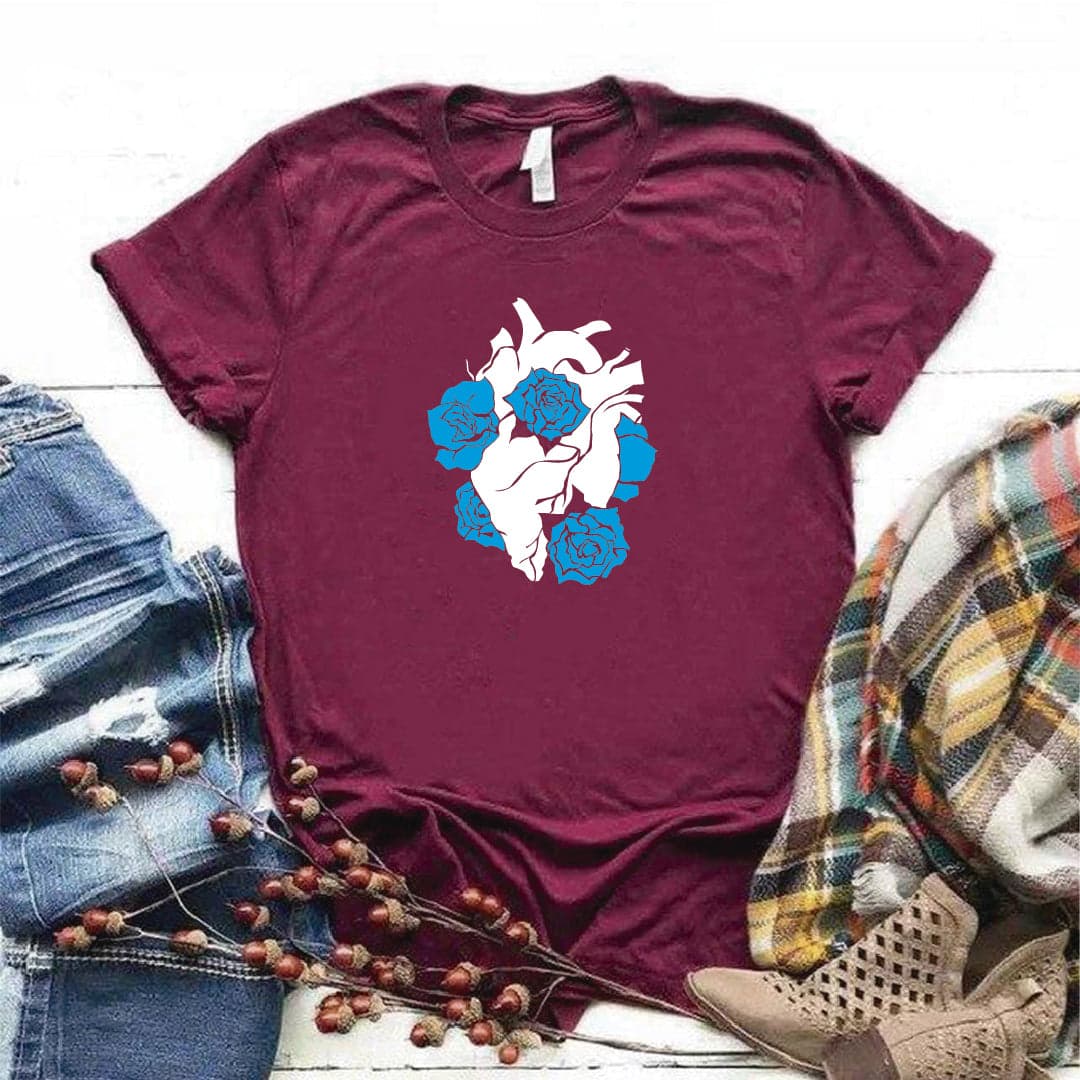 Camisa estampada tipo T- shirt CORAZON CON FLORES — foto 3