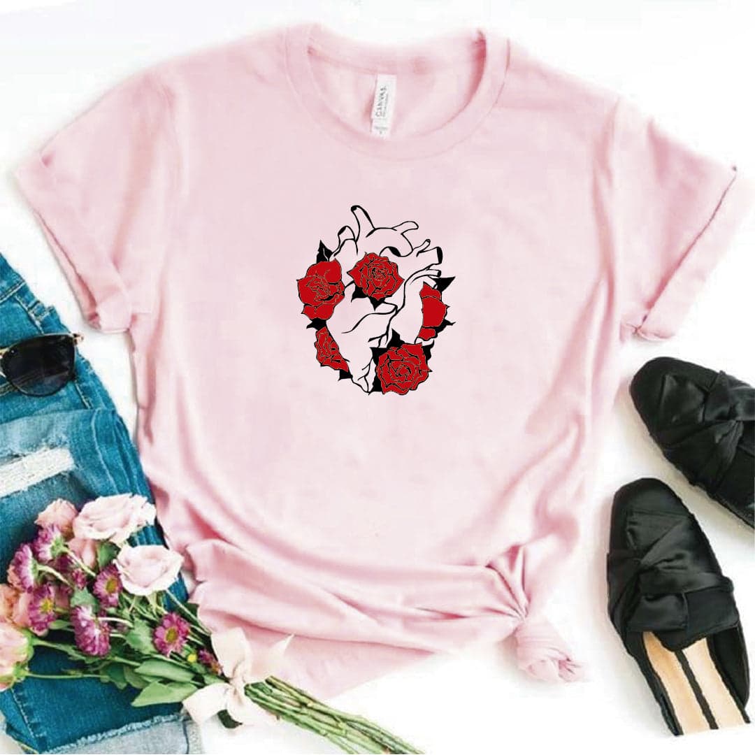 Camisa estampada tipo T- shirt CORAZON CON FLORES — foto 6