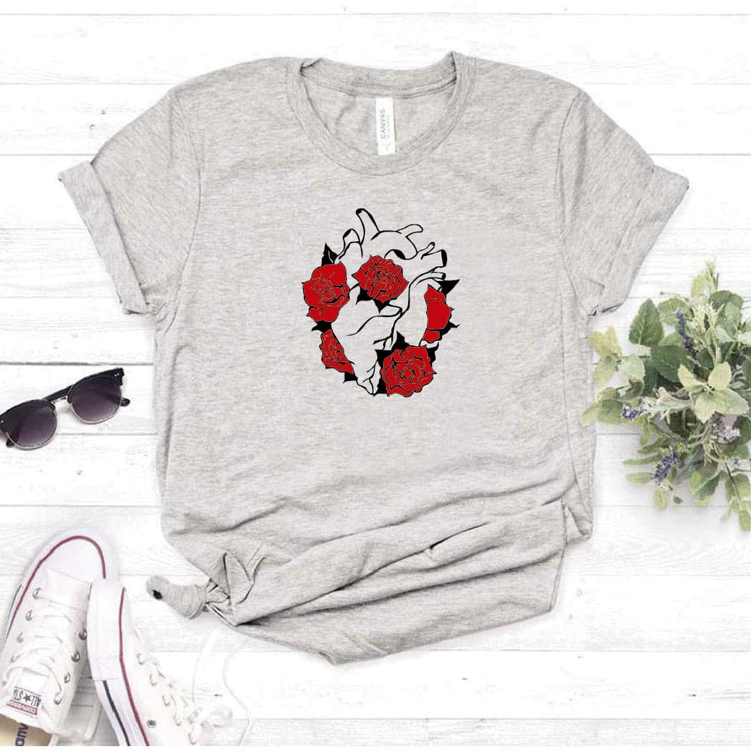 Camisa estampada tipo T- shirt CORAZON CON FLORES — foto 7