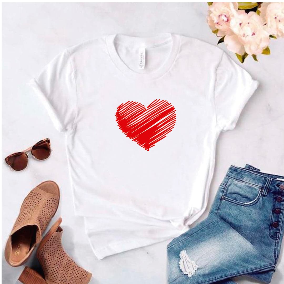 Camisa estampada tipo T- shirt Corazón Garabato — foto 2