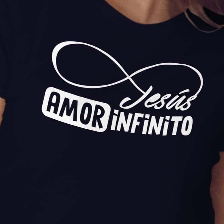 Camiseta T-shirt mujer cristiana JESUS AMOR INFINITO — foto 2
