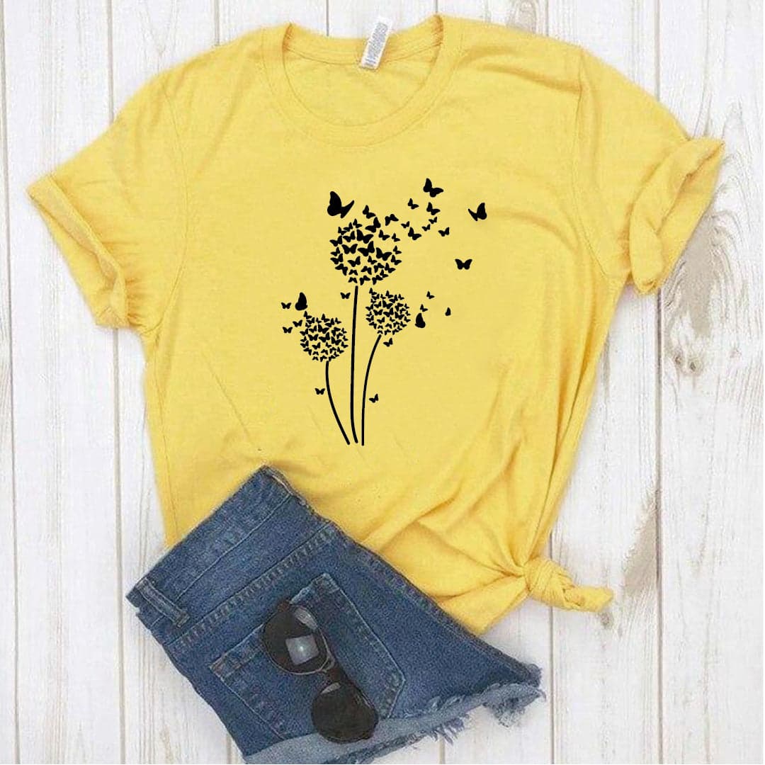 Camisa estampada  tipo T-shirt DIENTE DE LEON MARIPOSA — foto 1