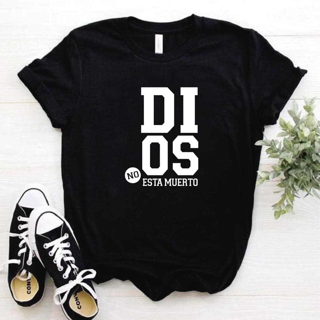 Camiseta T-shirt mujer cristiana DIOS NO ESTA MUERTO — foto 2