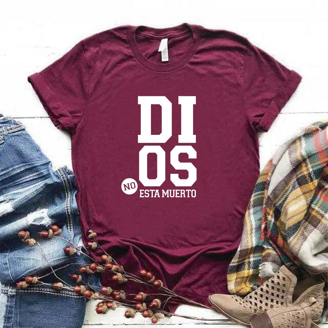 Camiseta T-shirt mujer cristiana DIOS NO ESTA MUERTO — foto 3