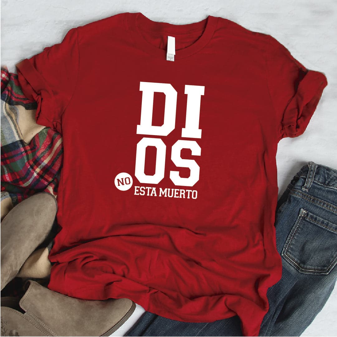 Camiseta T-shirt mujer cristiana DIOS NO ESTA MUERTO — foto 5